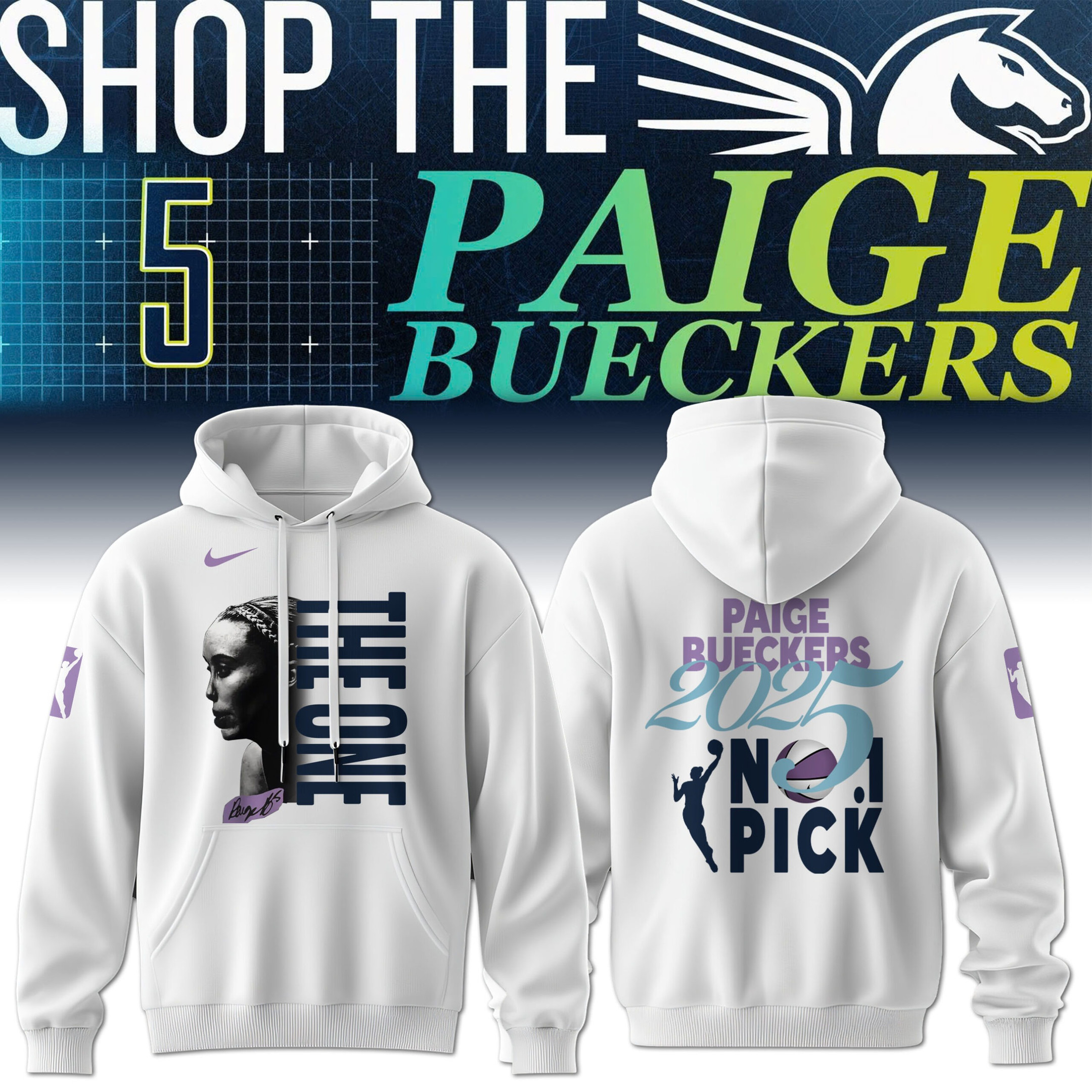 Paige Bueckers Dallas Wings The One Series 2025 WNBA Hoodie No.1 Pick Basketball Fan Merch