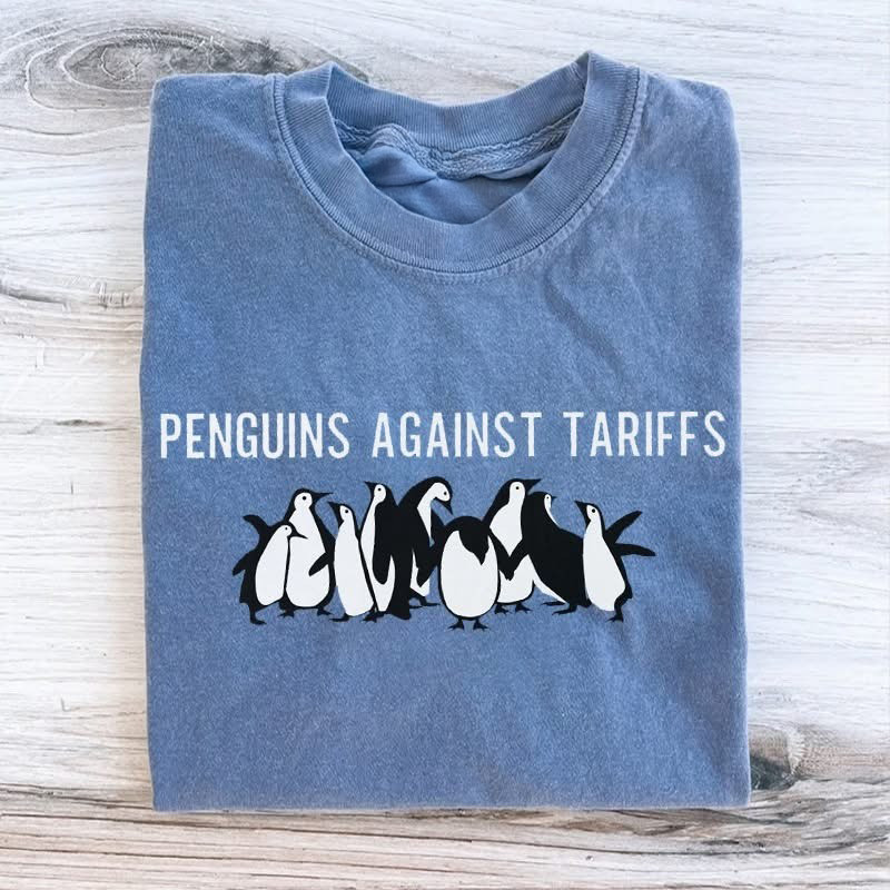 Penguins Against Tariffs FDT T-Shirt Support No Tariffs Protest March Anti Trump
