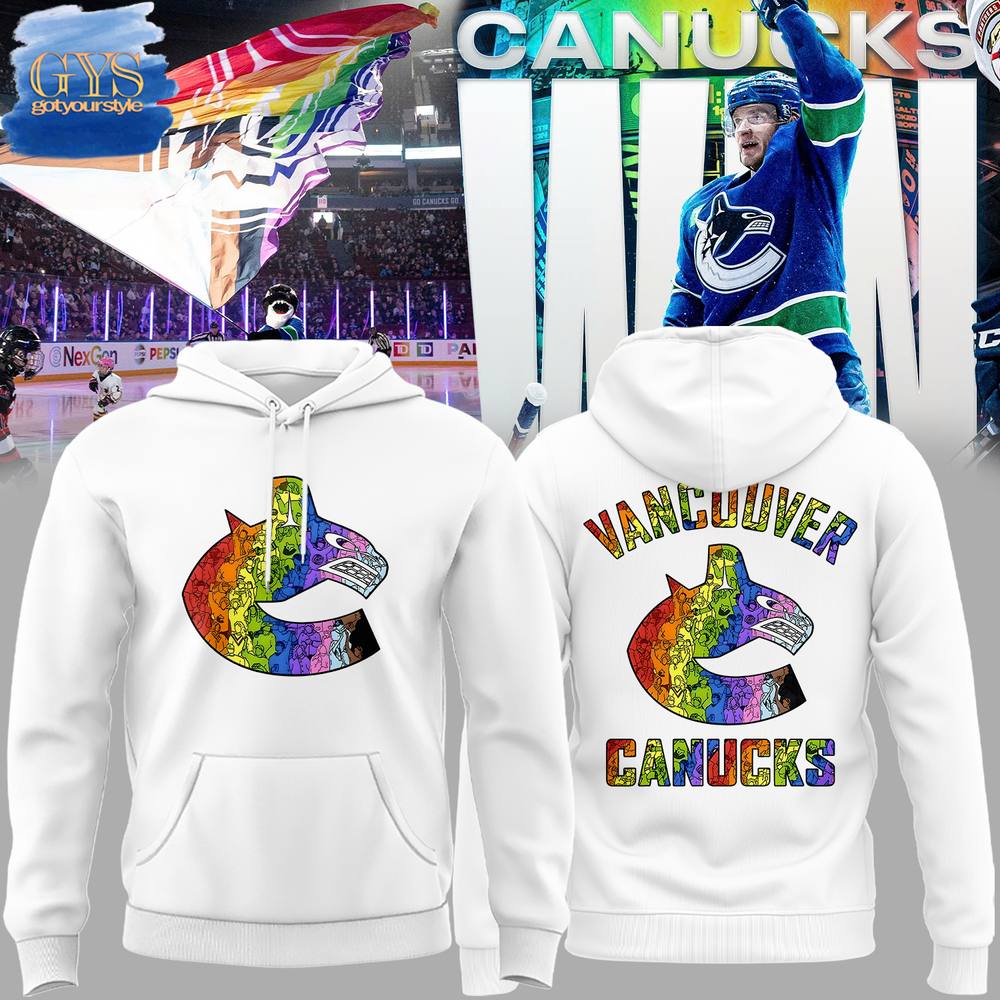 Pride Night 2025 Vancouver Canucks White Hoodie