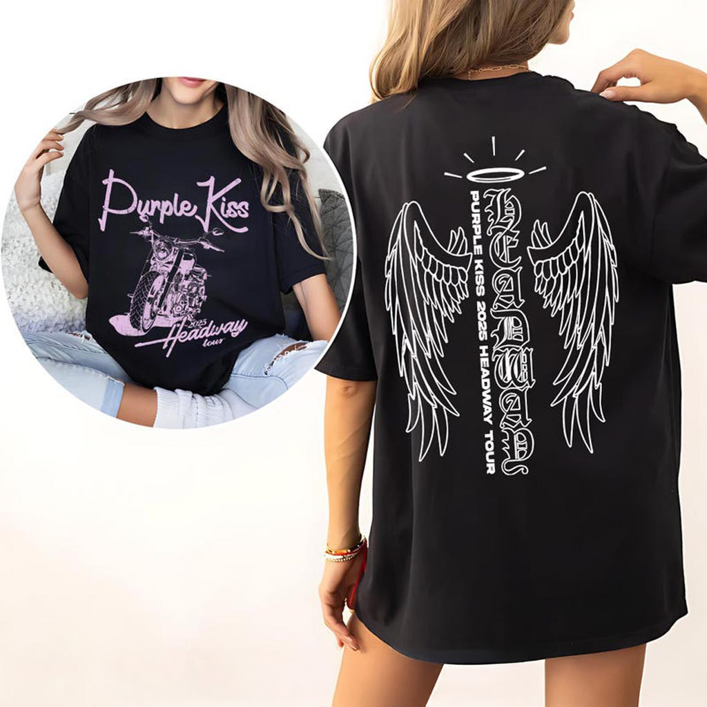 Purple Kiss Tshirt Purple Kiss HeadWay Tour Shirt Purple Kiss Headway in US Sweatshirt