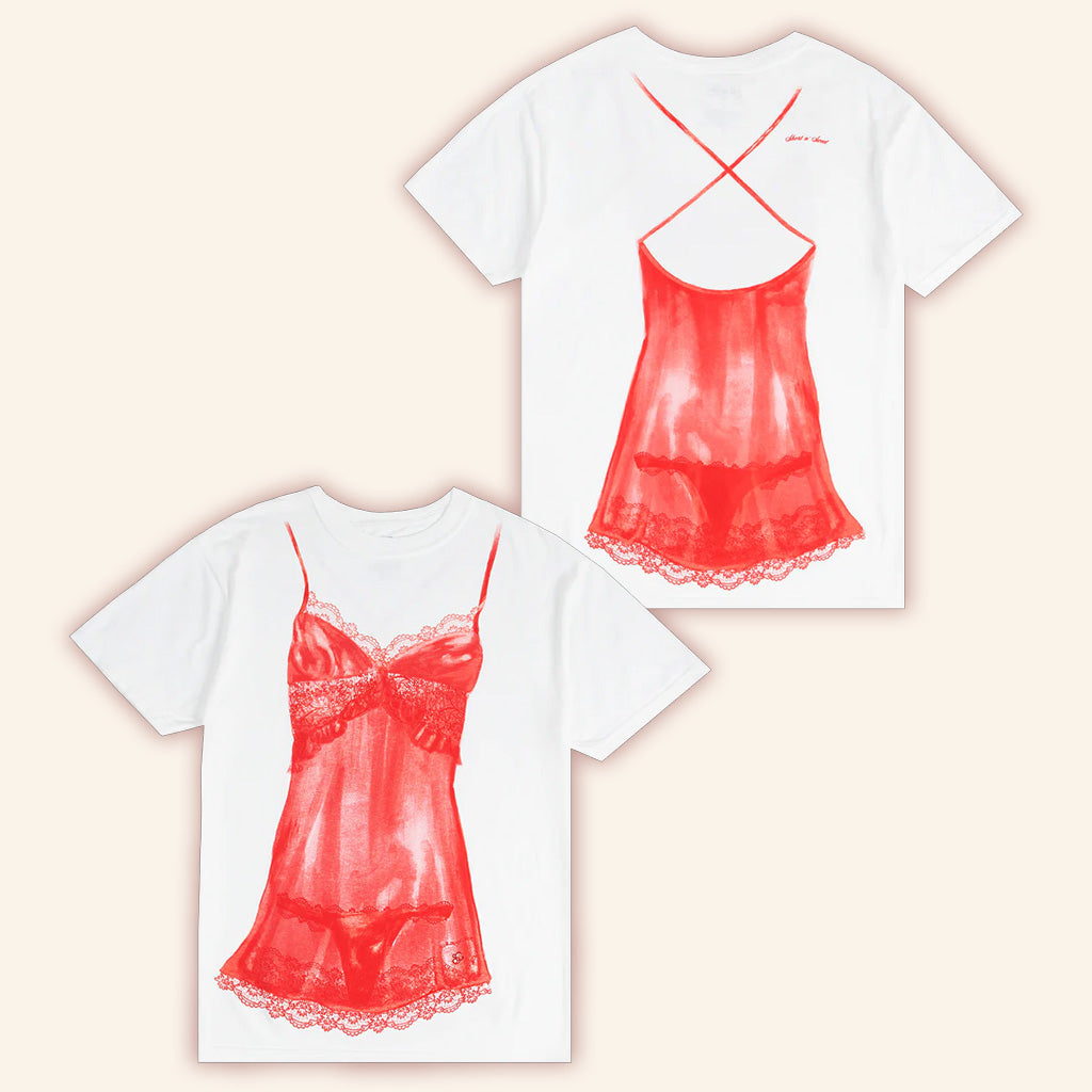 Red Lingerie Shirt Unique Graphic T-Shirt Present For Her