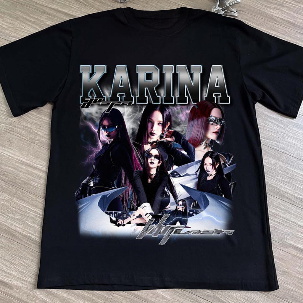 Retro Aespa Karina Shirt Aespa Whiplash Shirt AESPA Synk Parallel Line Tour Shirt Aespa Live