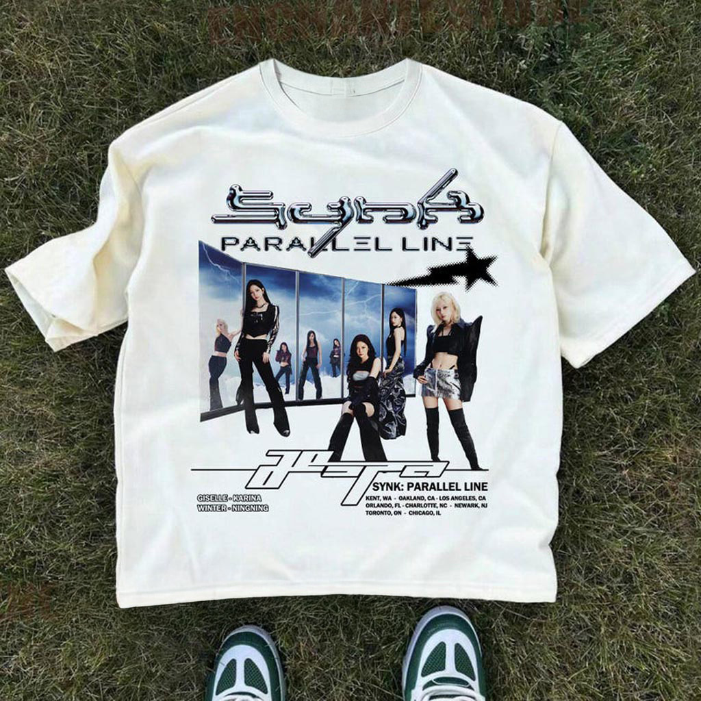 Retro AESPA Synk Parallel Line Tour Shirt Aespa Whiplash Sweatshirt Aespa Live Tour In US