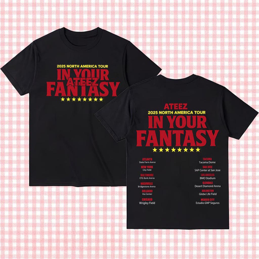 Retro Ateez 2025 World Tour in Your Fantasy T-Shirt Ateez World Tour 2025 in US Shirt