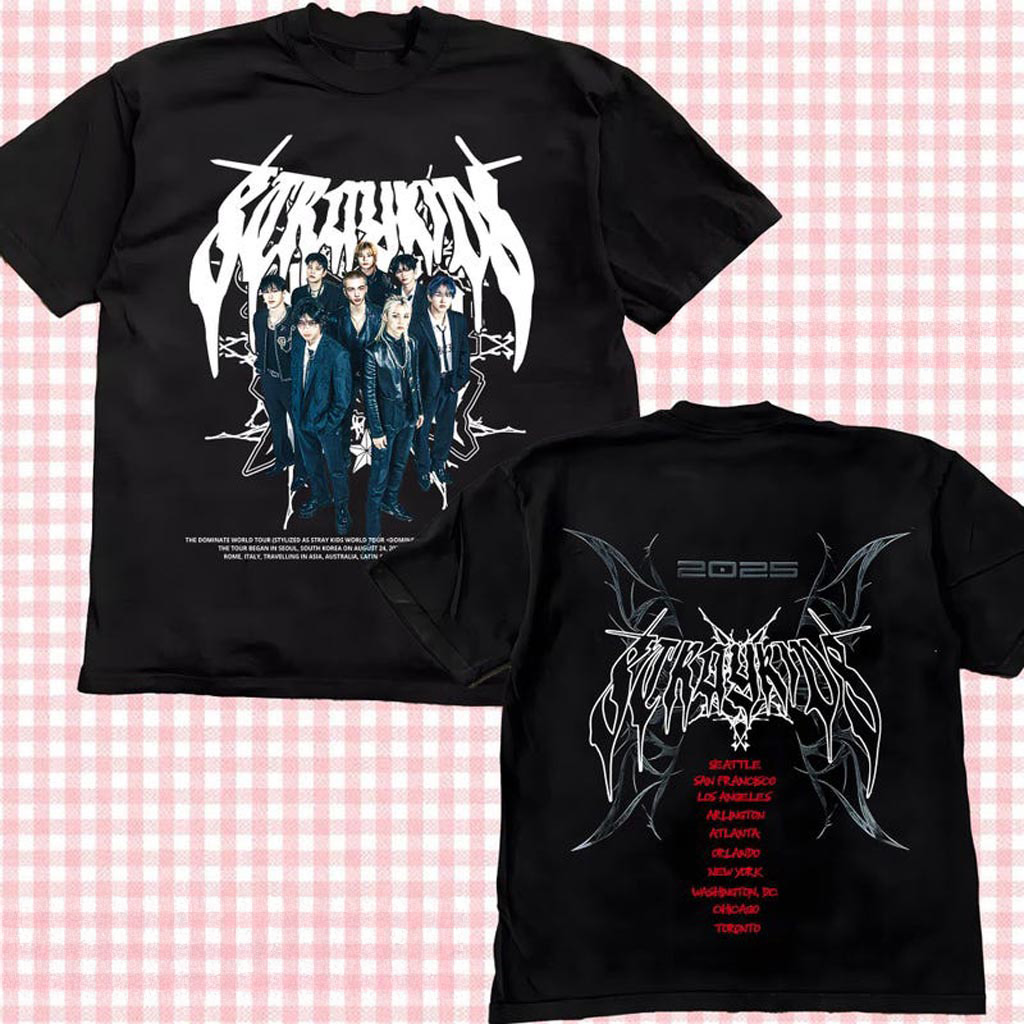 Retro Stray Kids Domiate World Tour shirt Stray Kids Tour Shirt Stray Kids 2025 World Tour