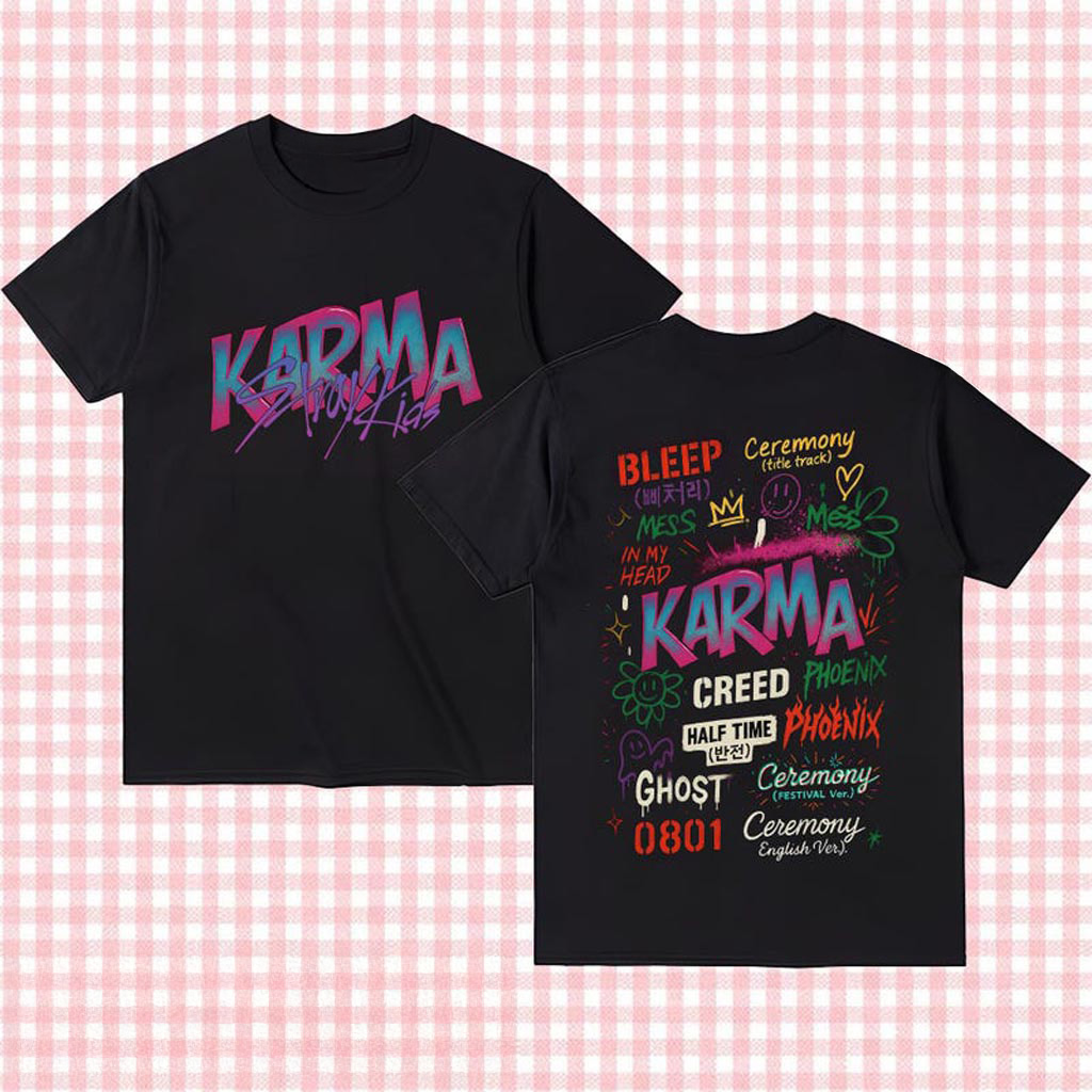 Retro Stray Kids Karma Track List Shirt Stray Kids Karma Album Shirt Stray Kids Ceremony