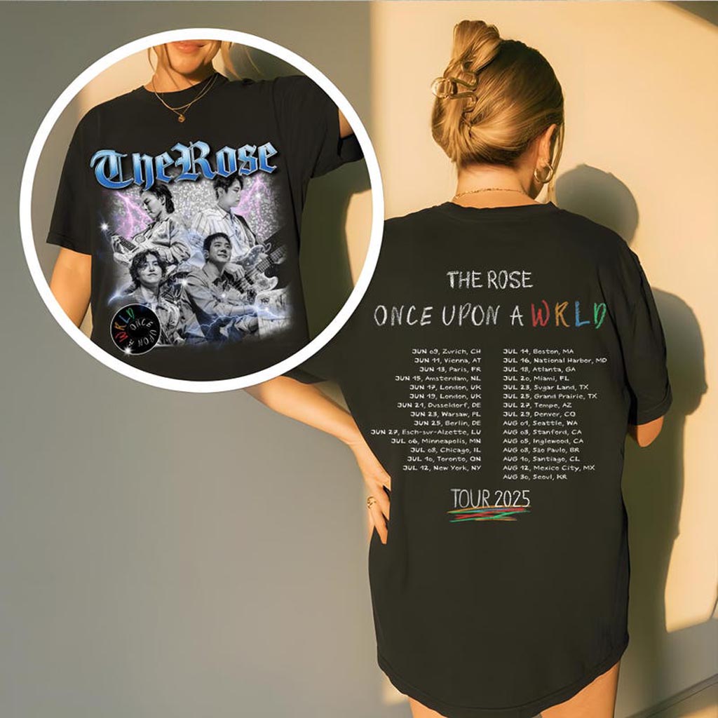 Retro The Rose Once Upon AWRLD Tour Shirt, The Rose WRLD Road Map Sweatshirt, The Rose WRLD1024