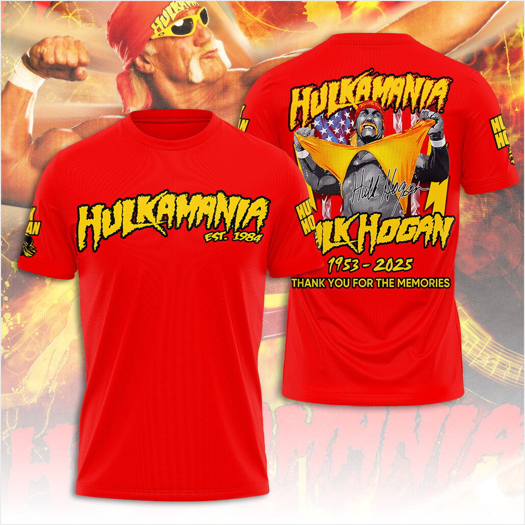RIP Hulk Hogan T-Shirt Hulkamania Hulk Hogan 1953 2025 Shirt Thank You For The Memories