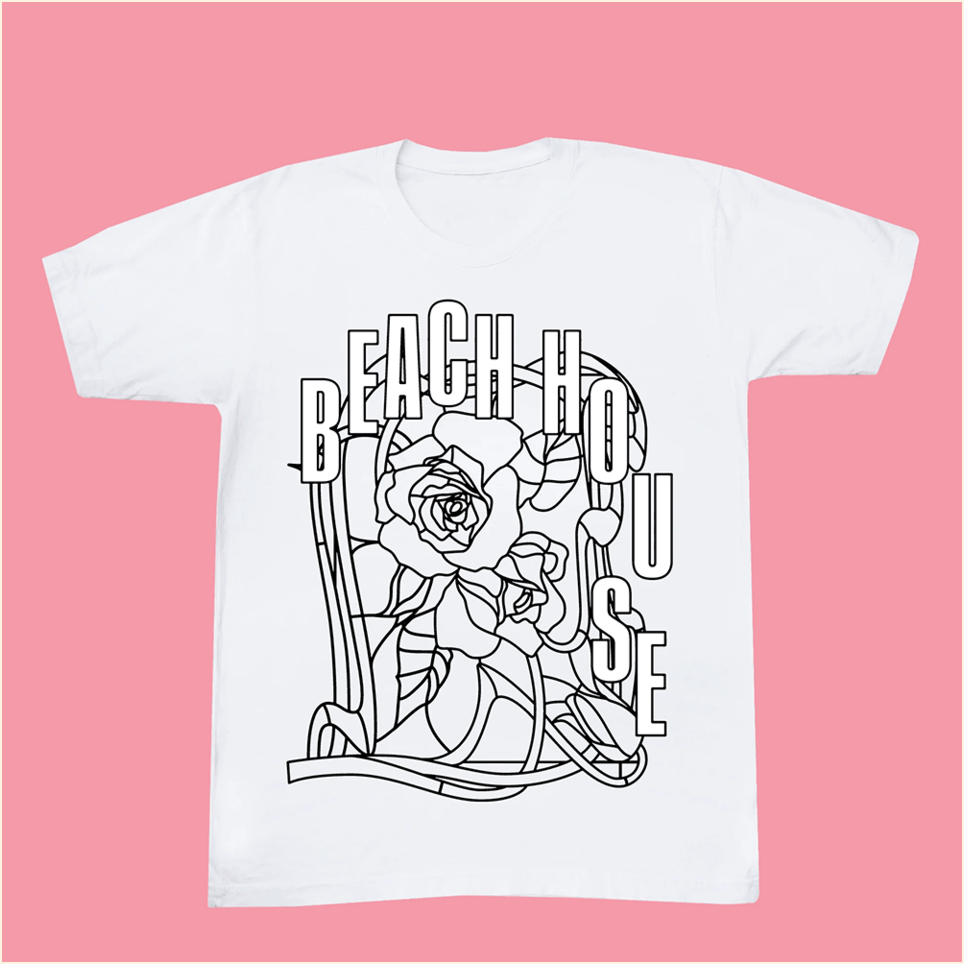 Rose Stained Glass White T-Shirt Beach House Merch Great Fathers Day Gifts Best Friend Gifts