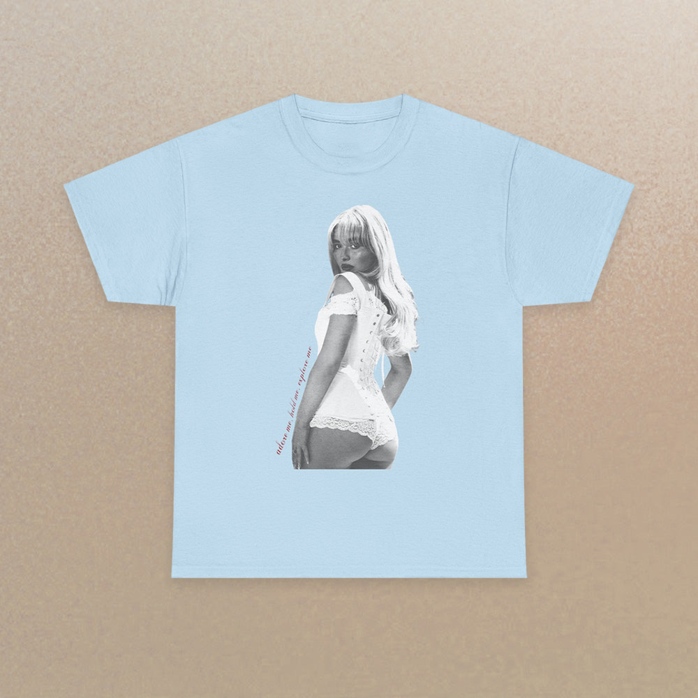 Sabrina Carpenter Tour Merch T-Shirt Sabrina Carpenter Short n Sweet Love Letter Blue Tee