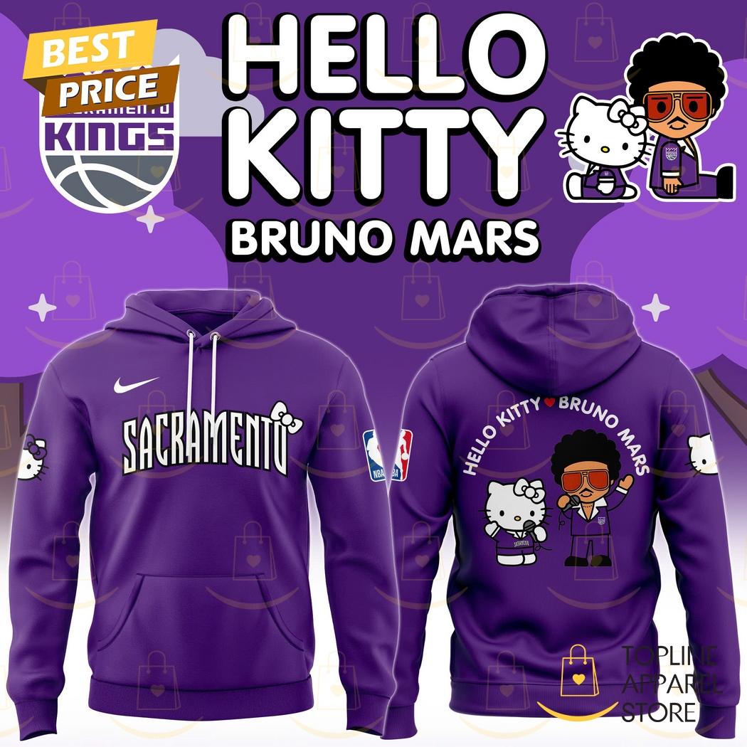 Sacramento Kings - Bruno Mars And Hello Kitty Collab Hoodie