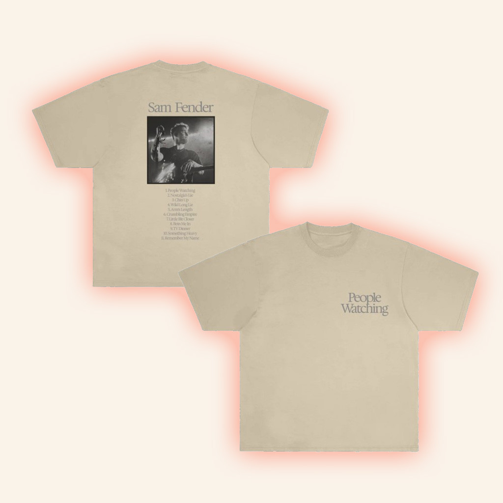 Sam Fender Merch People Watching Tracklist Sand Shirt Fan Apparel Him Gifts