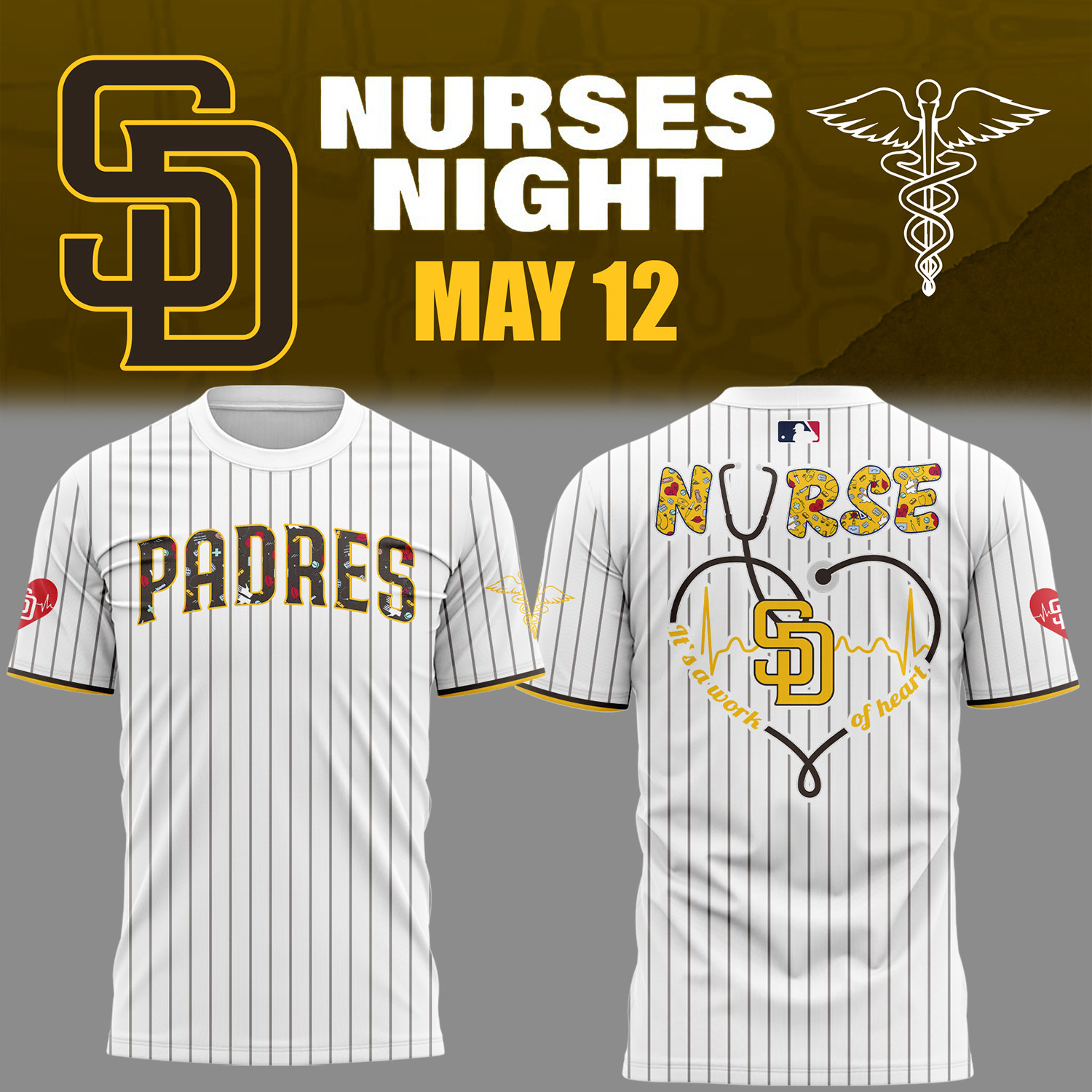 San Diego Baseball Nurses Night T-shirt Best Merch Gifts For Baseball Lovers