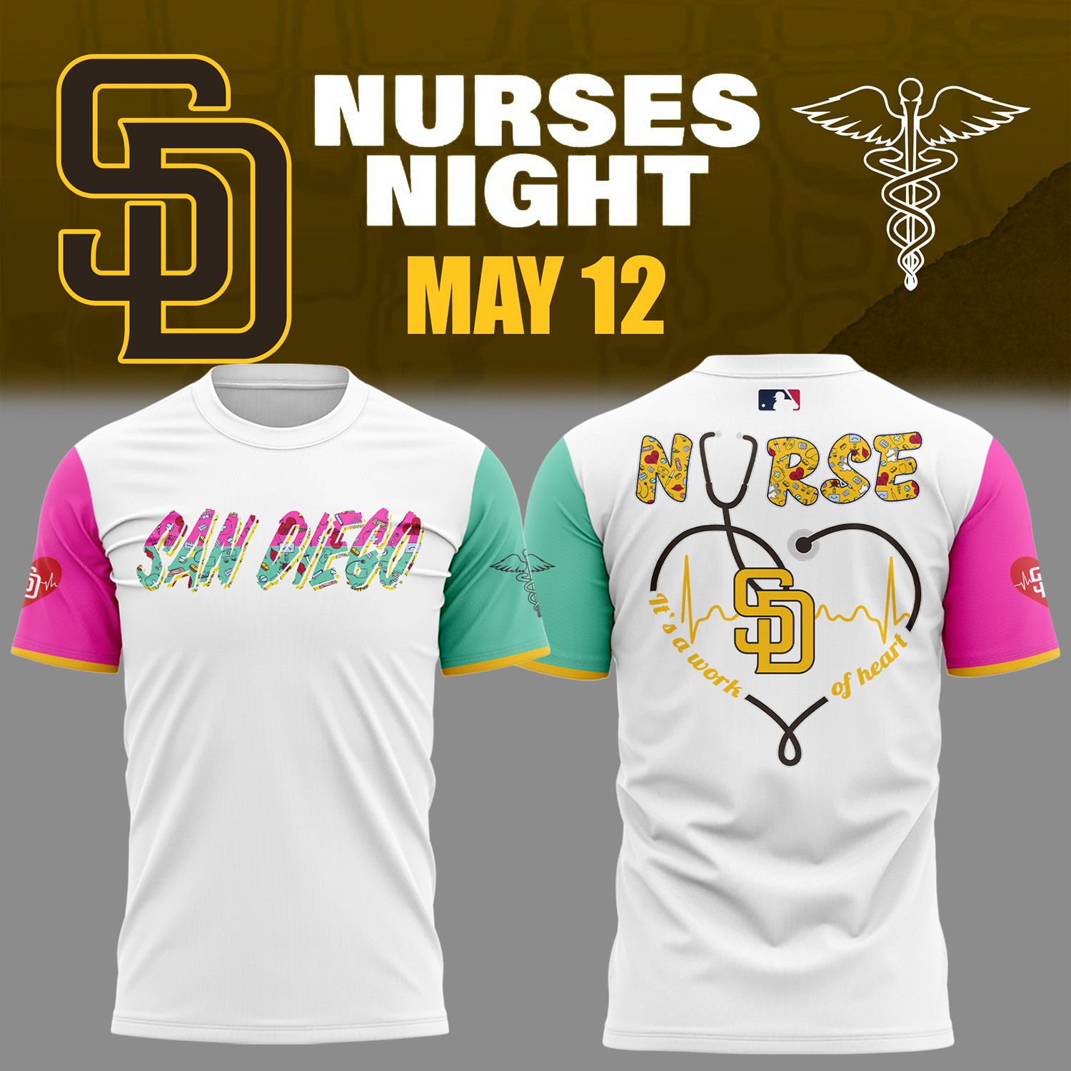 San Diego Baseball Nurses Night T-shirt Best Merch Gifts For Cool Baseball Gifts