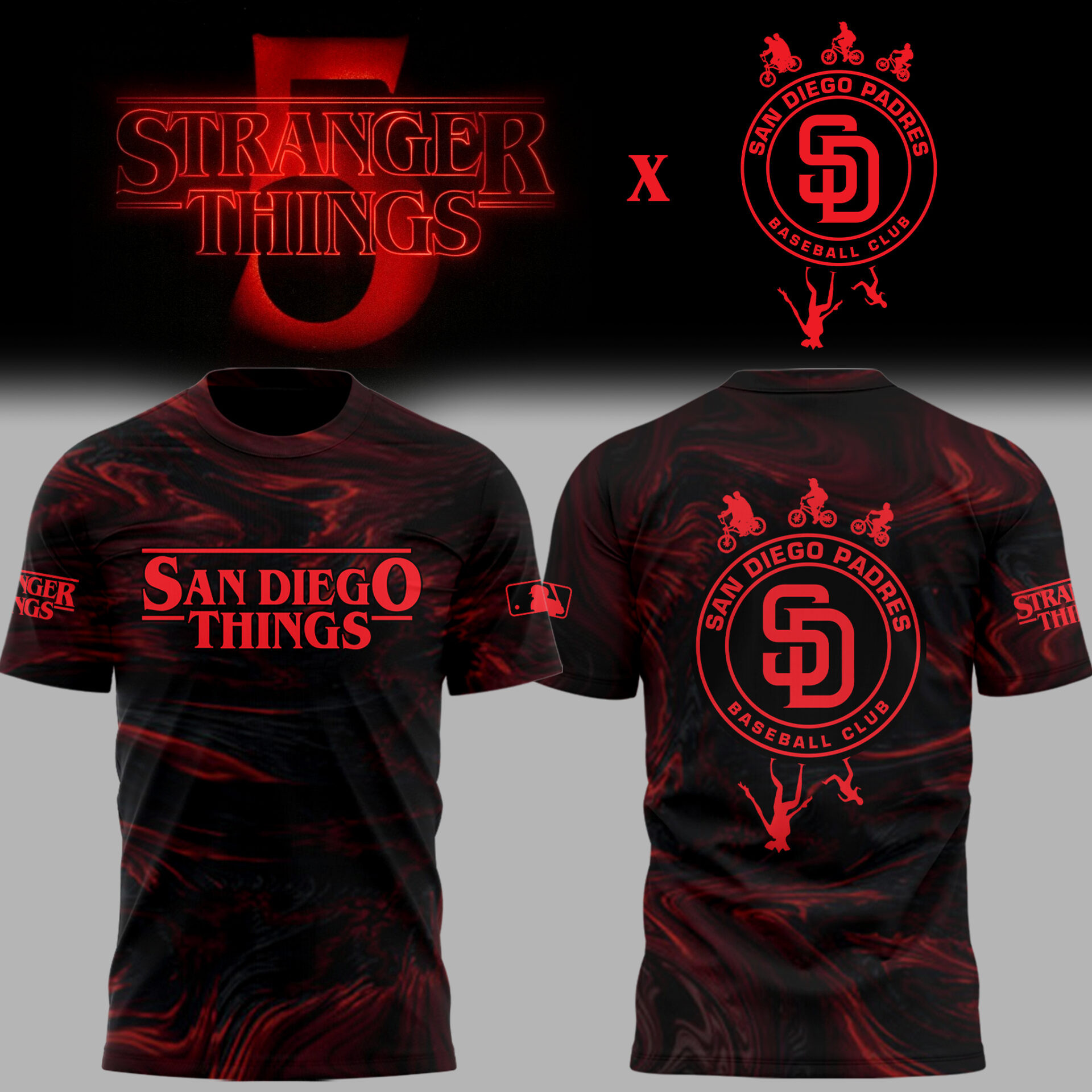 San Diego Padres X Stranger Things Night T-shirt Baseball Coach Gift Ideas