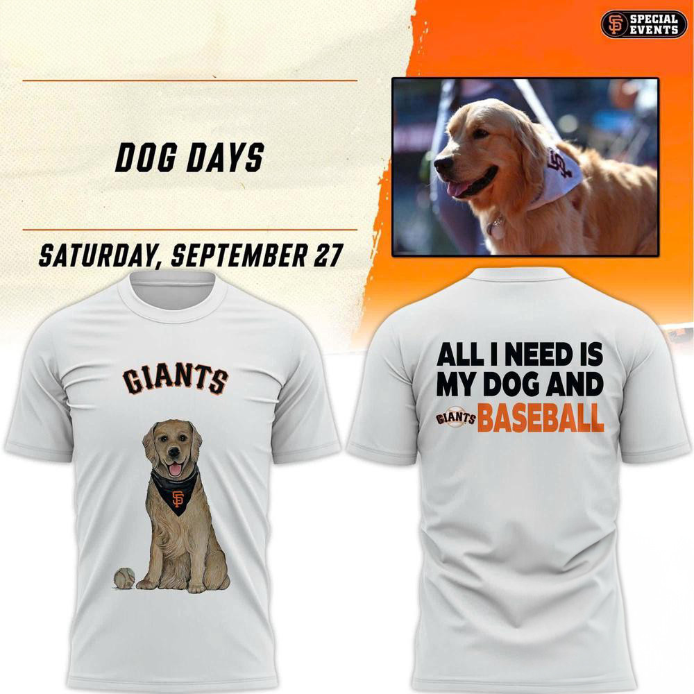 San Francisco Giants Dog Days Golden Retriever T Shirt Baseball Player Gift Ideas