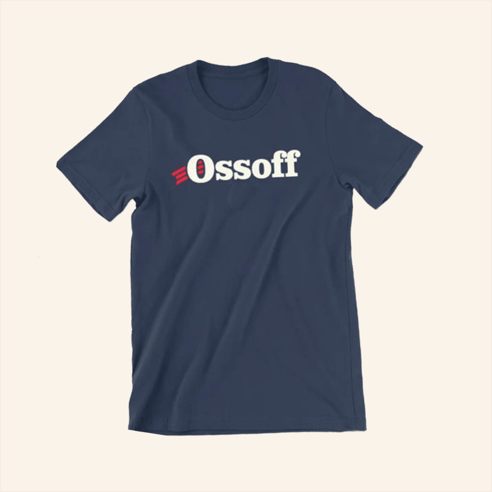 Shop Classic Logo Navy T-Shirt Ossoff For Senate Merch Presents For Dad BFF Gifts Ideas