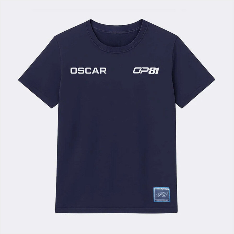 Signature T-Shirt Oscar Piastri Merch Navy Unique Gifts For Husband Birthday Gift Ideas