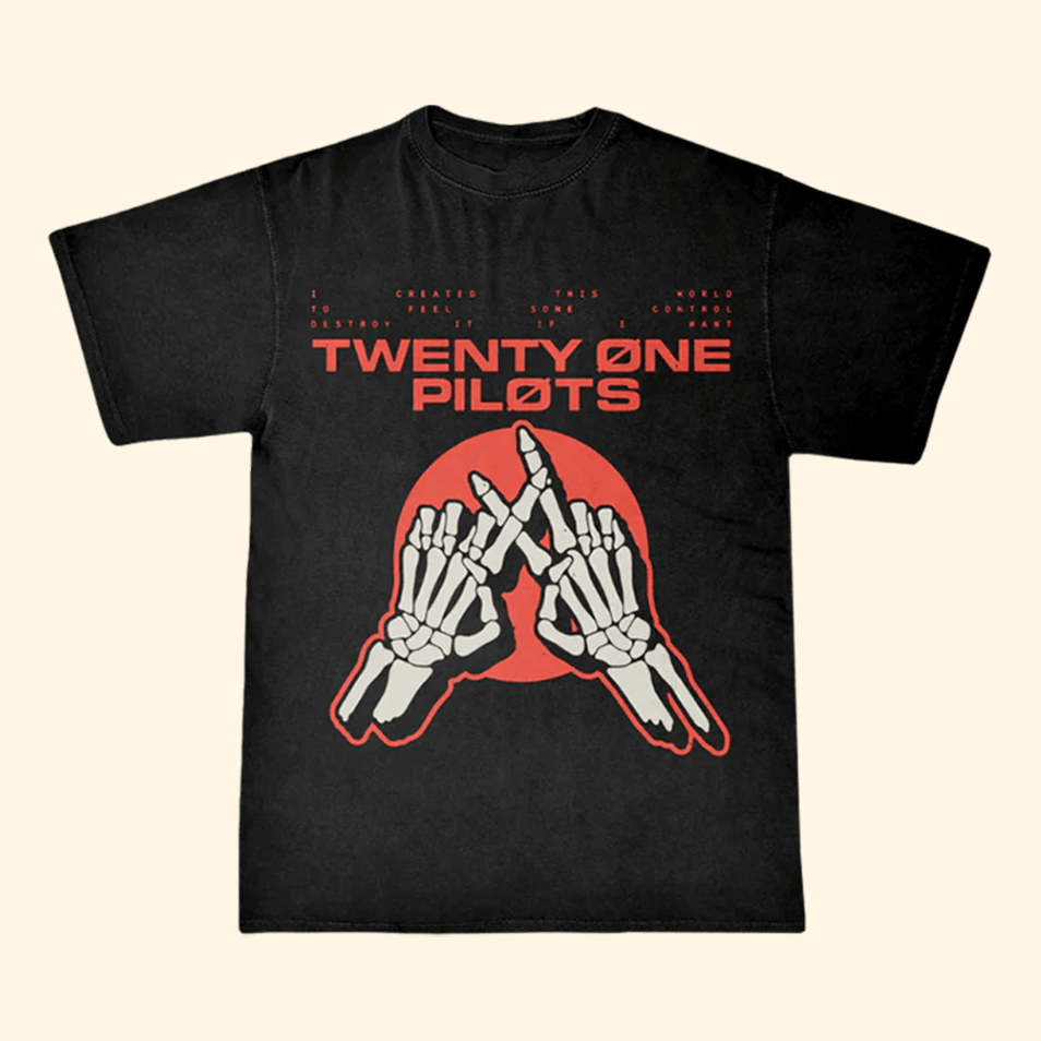 Skeleton Hands T-Shirt Twenty One Pilots Merch Unique Fathers Day Gifts Best Friend Gifts