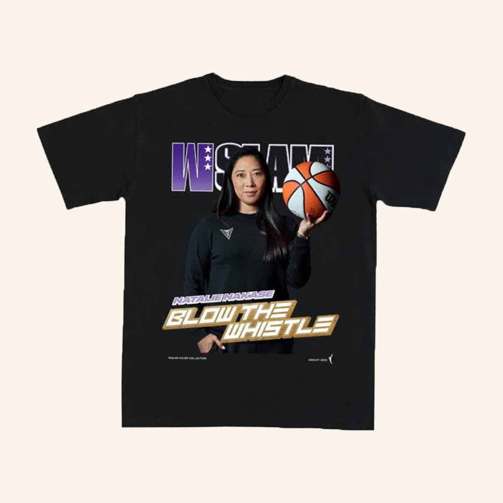 Slam Goods Merch Natalie Nakase Blow The Whistle Black T-Shirt Gifts For Basketball Fan