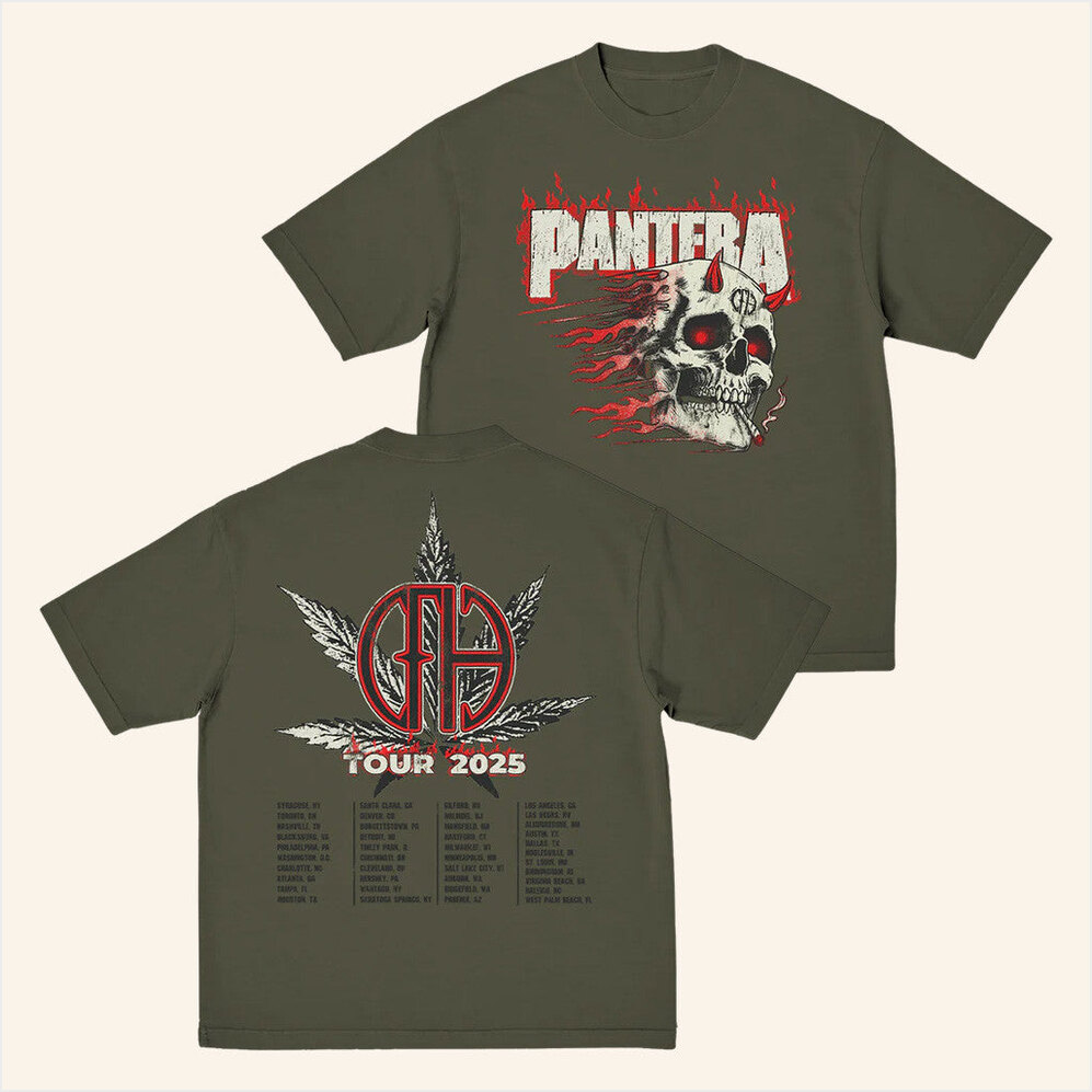 Smoking Skull 2025 Tour T-Shirt Pantera Merch Good Birthday Gifts For Besties