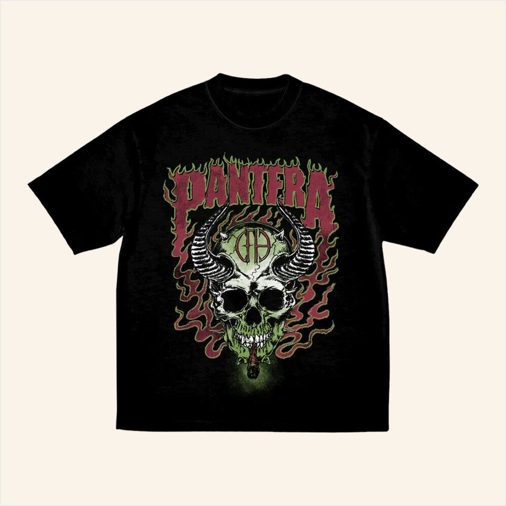 Smoking Skull T-Shirt Pantera Merch Gift Ideas For Dad BFF Birthday Gifts Christmas Presents