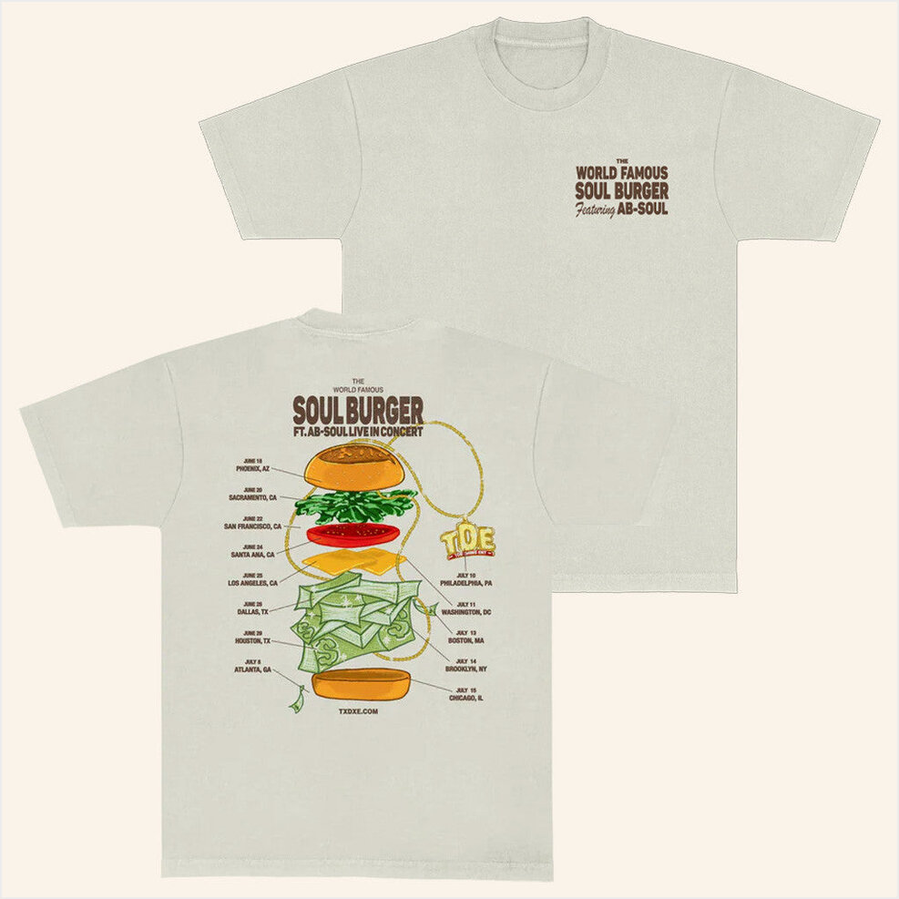 Soul Burger Tour T-Shirt Txdxe Top Dawg Entertainment Merch Of White Birthday Gift Ideas