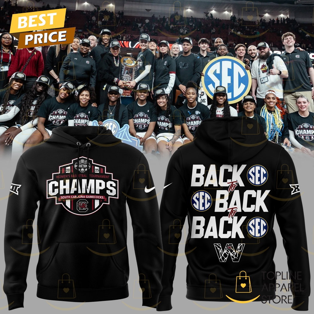 South Carolina Gamecocks 2025 SEC Womens Basketball Champions Hoodie