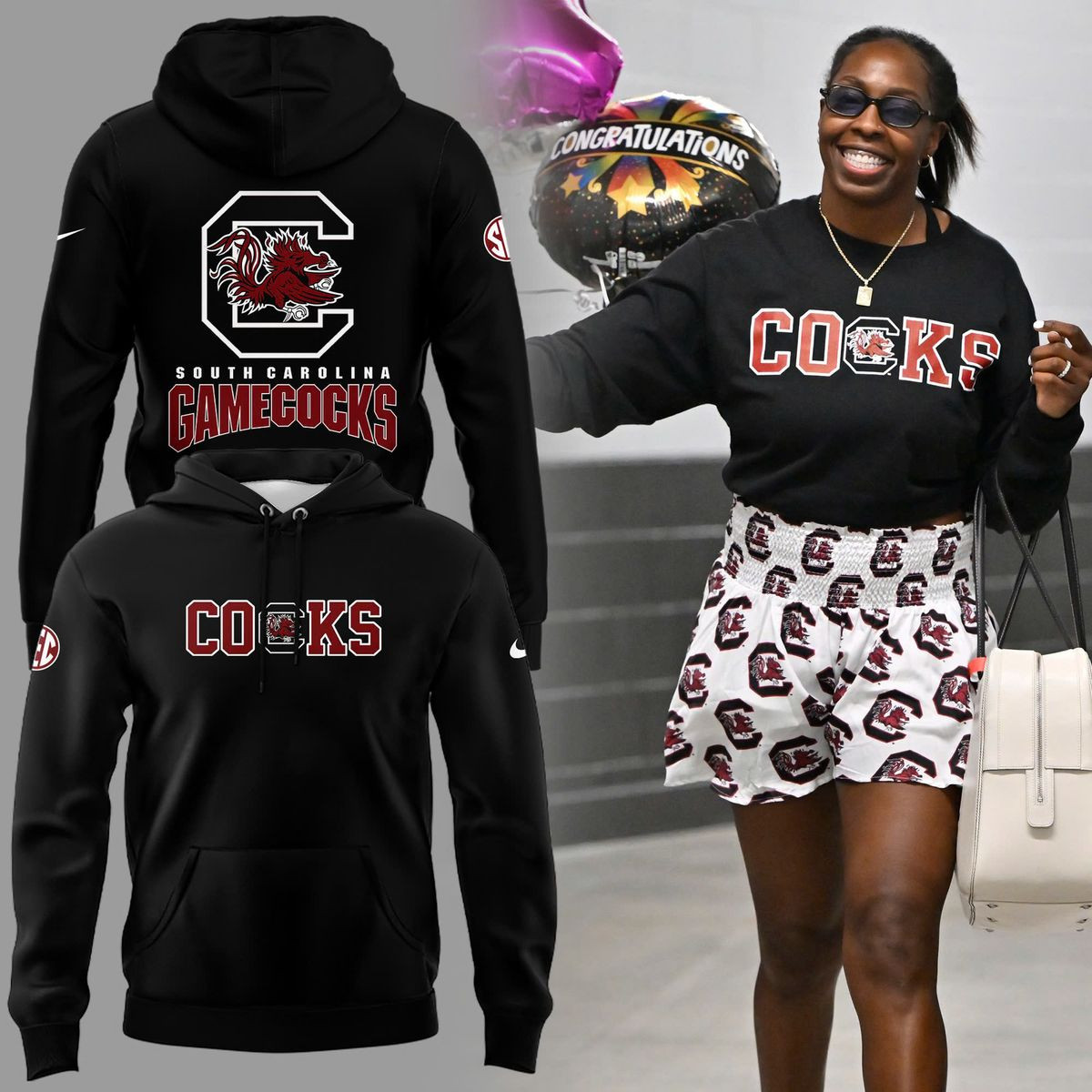 South Carolina Gamecocks Cocks Hoodie 2025 Best Gifts For Basketball Fans