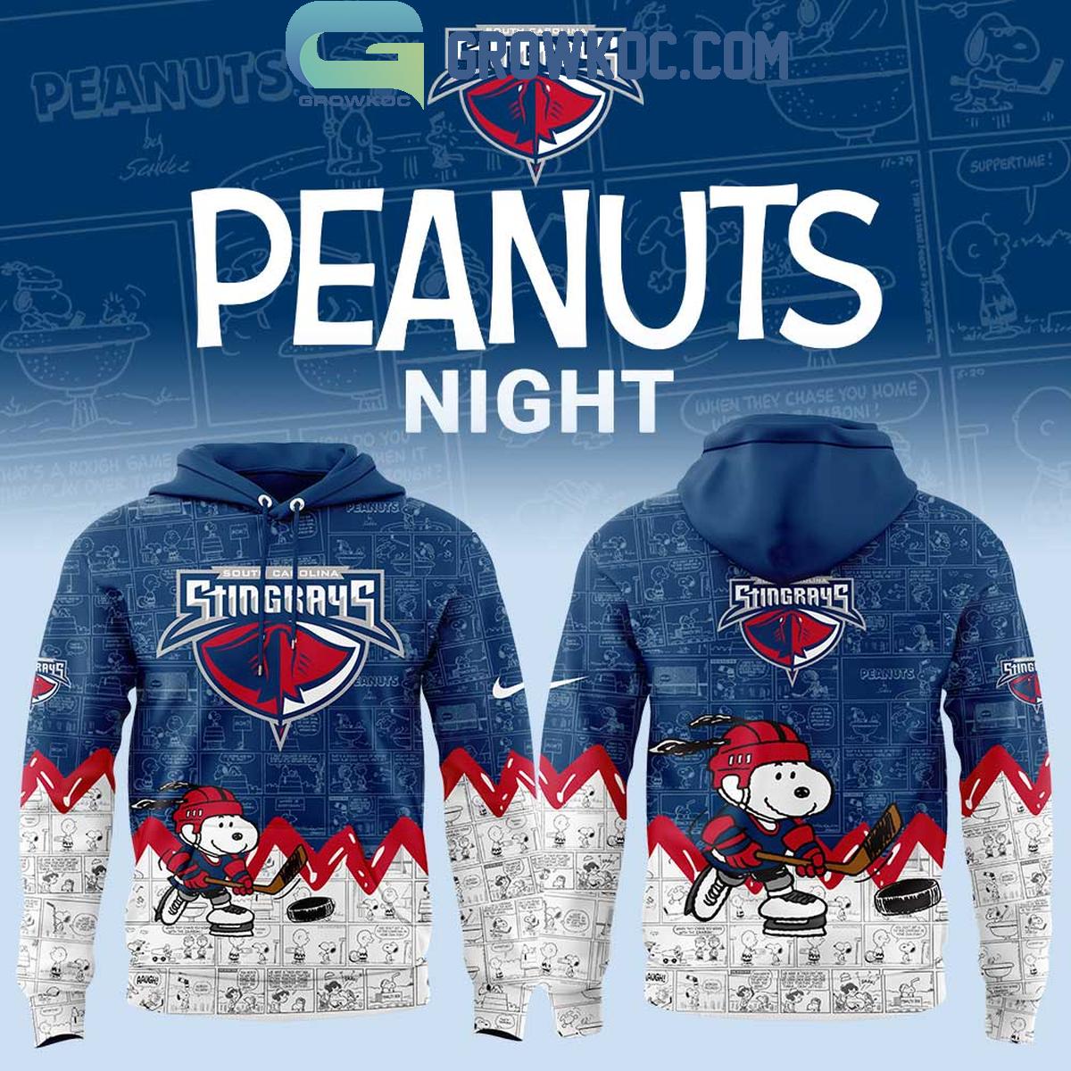 South Carolina Stingrays 75th Anniversary Of Peanuts Snoopy Hoodie T Shirt