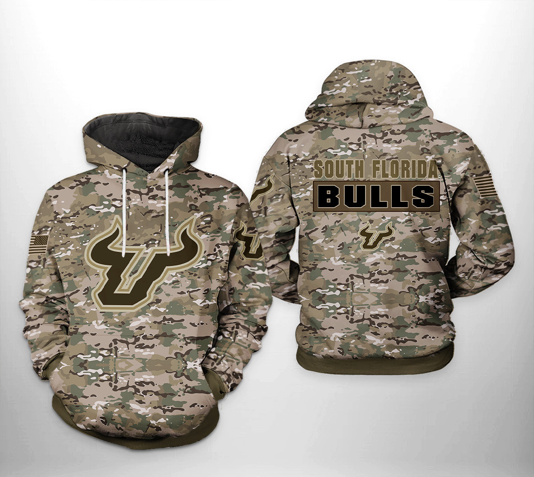 South Florida Bulls NCAA Camo Veteran Hoodie  Zip Hoodie
