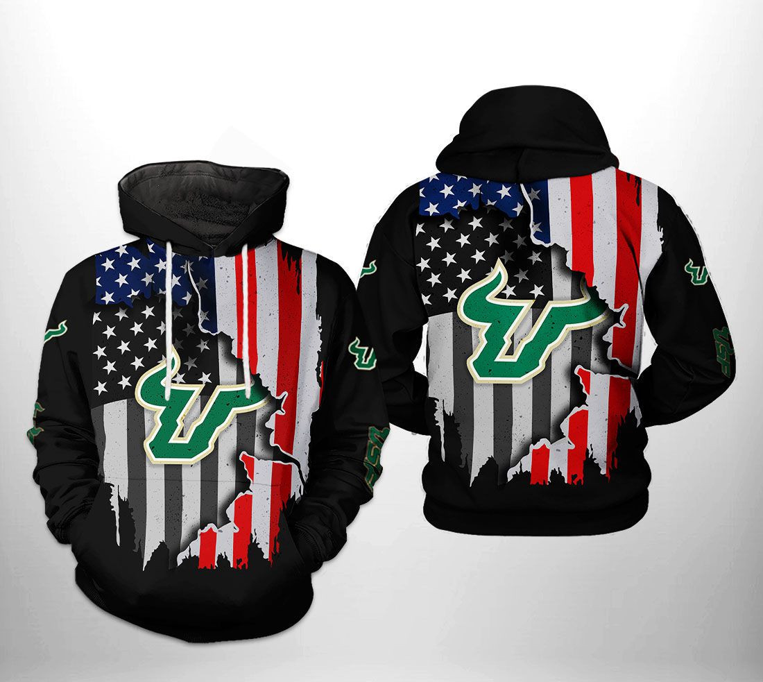 South Florida Bulls NCAA US Flag Hoodie  Zip Hoodie