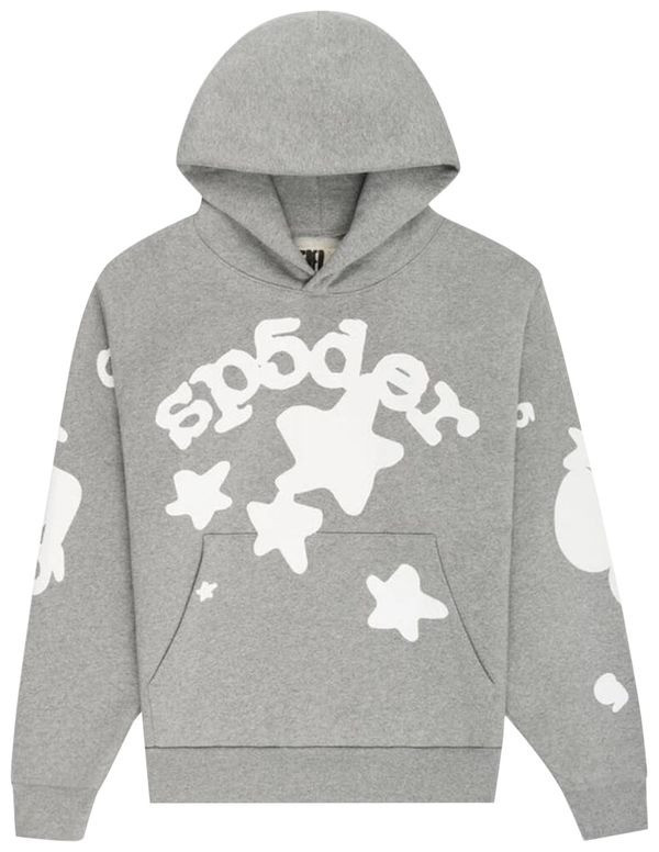 Sp5der Beluga Hoodie Dark Heather Grey 555 Spider Web Hoodie Apparel Merch Clothing