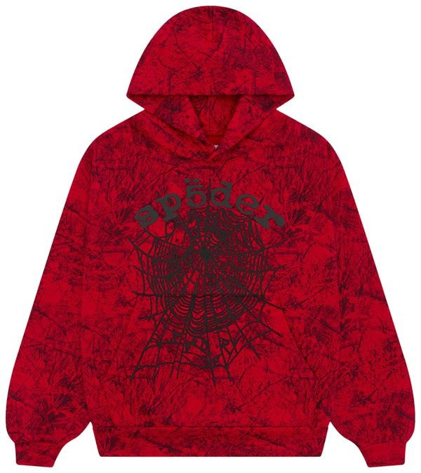 Sp5der OG Tree Camo Hoodie Red Spider Young Thug Merch 555 Spider Web Hoodie Apparel