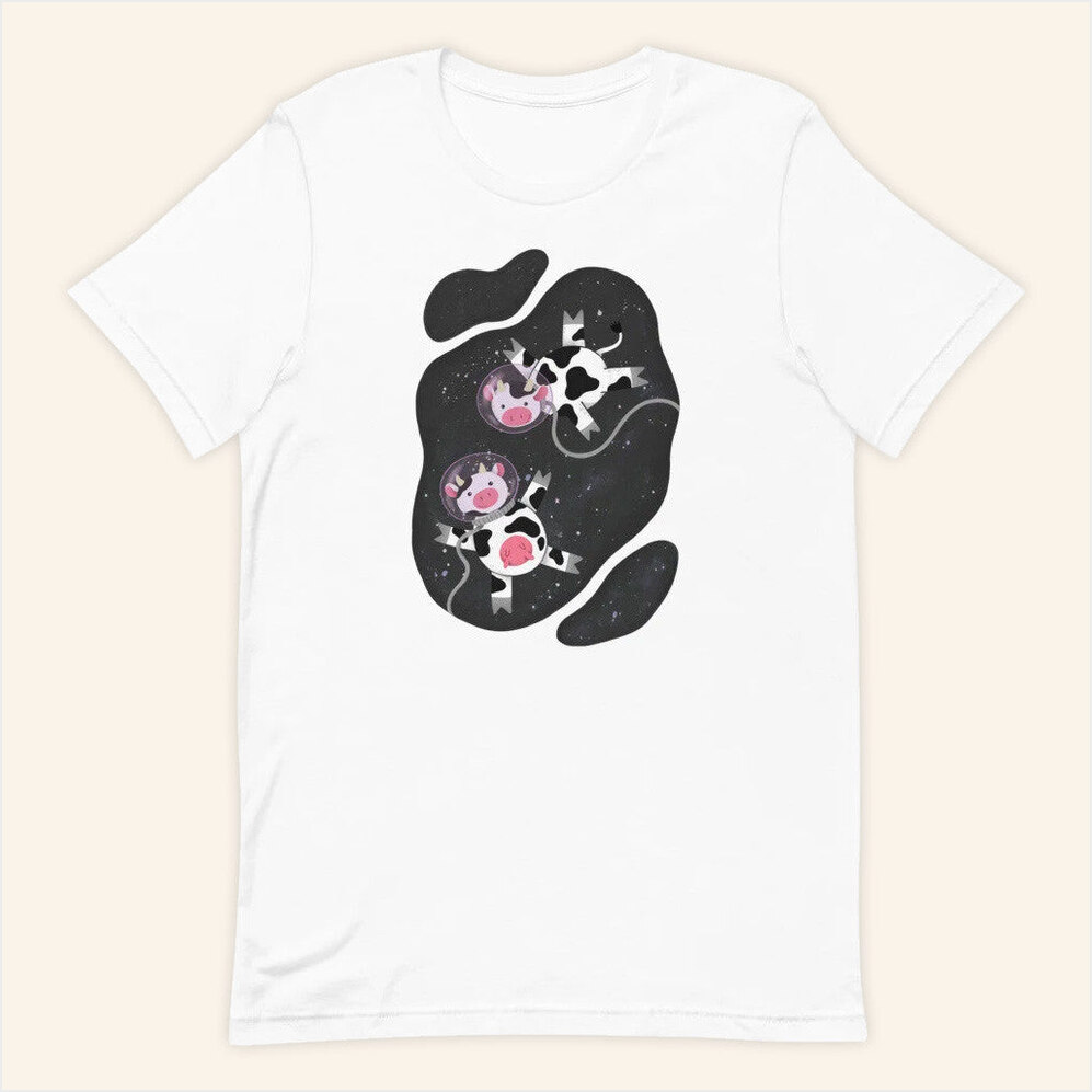 Space Cows T-Shirt Sounds Fake But Okay Merch Best Friend Gift Ideas Birthday Gifts For Friends