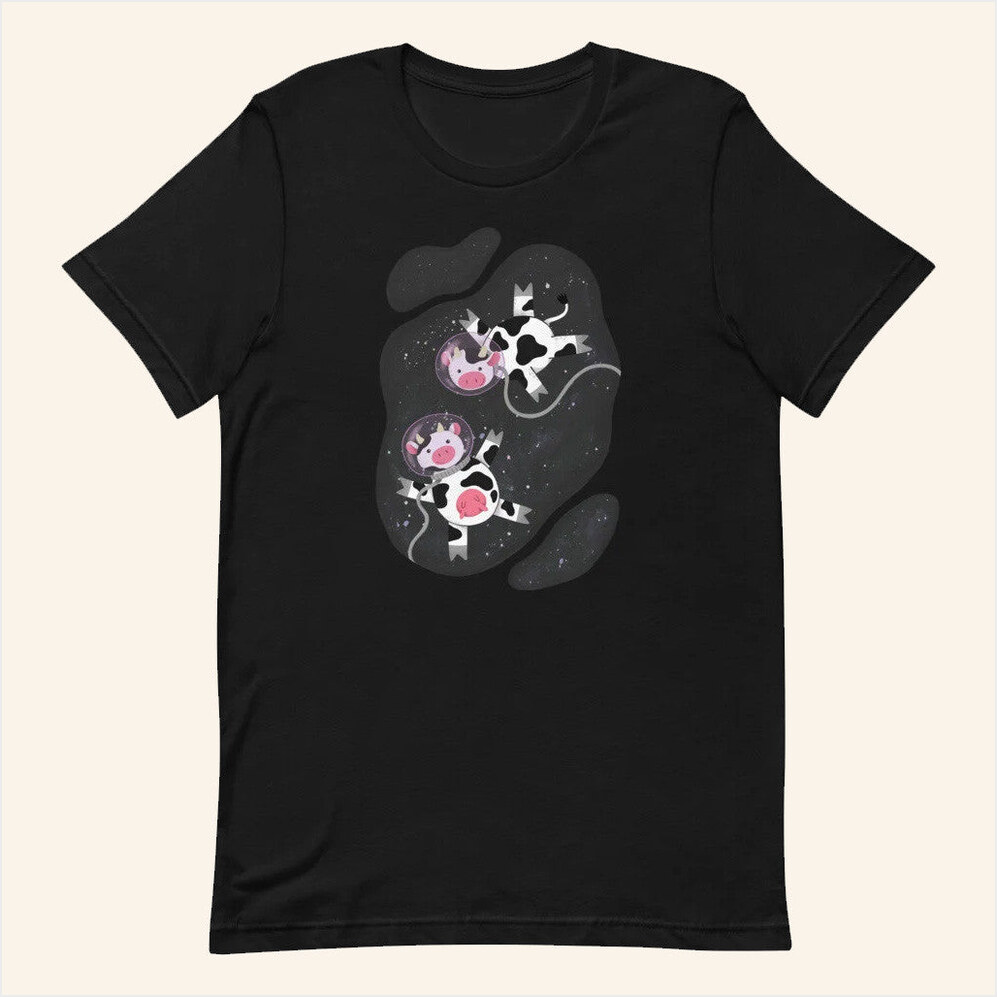 Space Cows T-Shirt Sounds Fake But Okay Merch Black Birthday Gifts For Sister Gifts For Besties