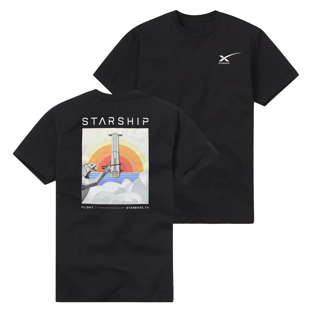 SpaceX Merch Starship Flight 7 T-Shirt Presents For Boyfriend