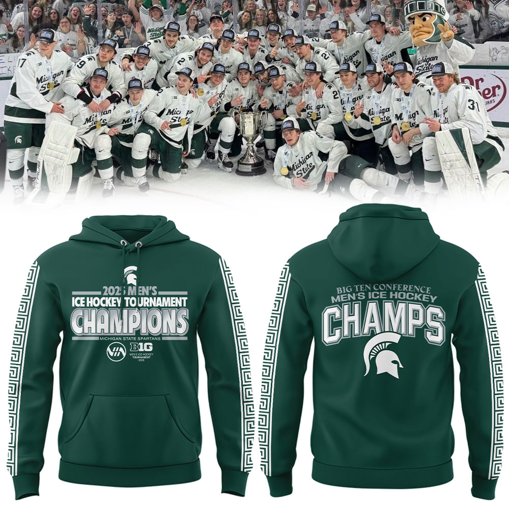 Spartans MenÃ¢â‚¬â„¢s Ice Hockey x BIG10 Championship Hoodie Cool Gifts For Hockey Players