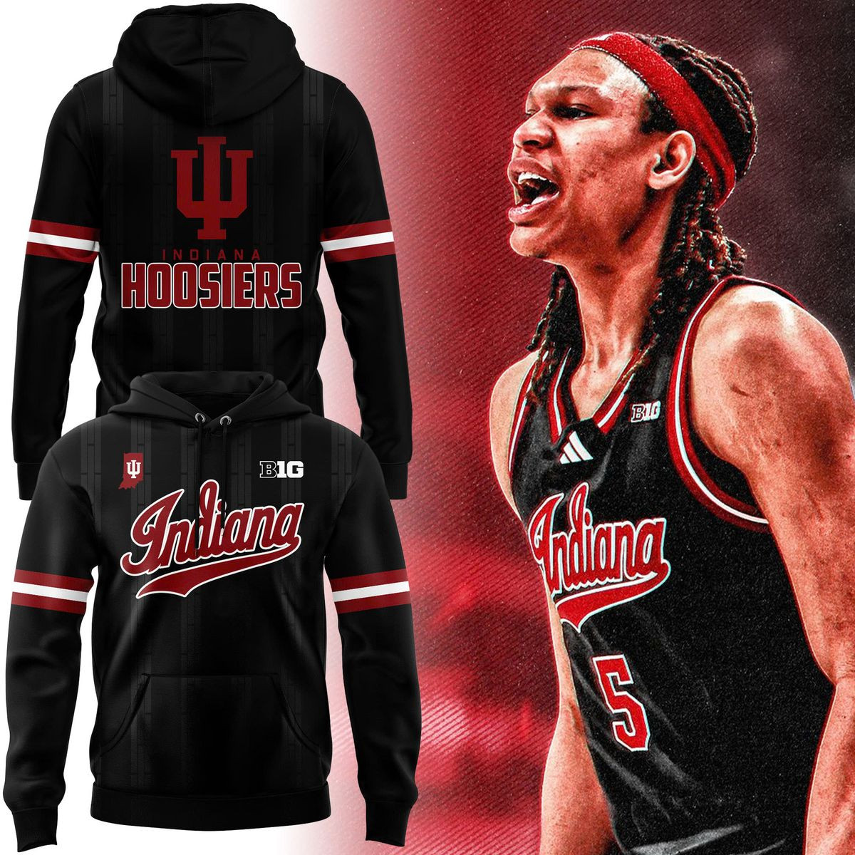 Special Black Uniform Indiana Basketball Hoodie Basketball Fan Gift Ideas