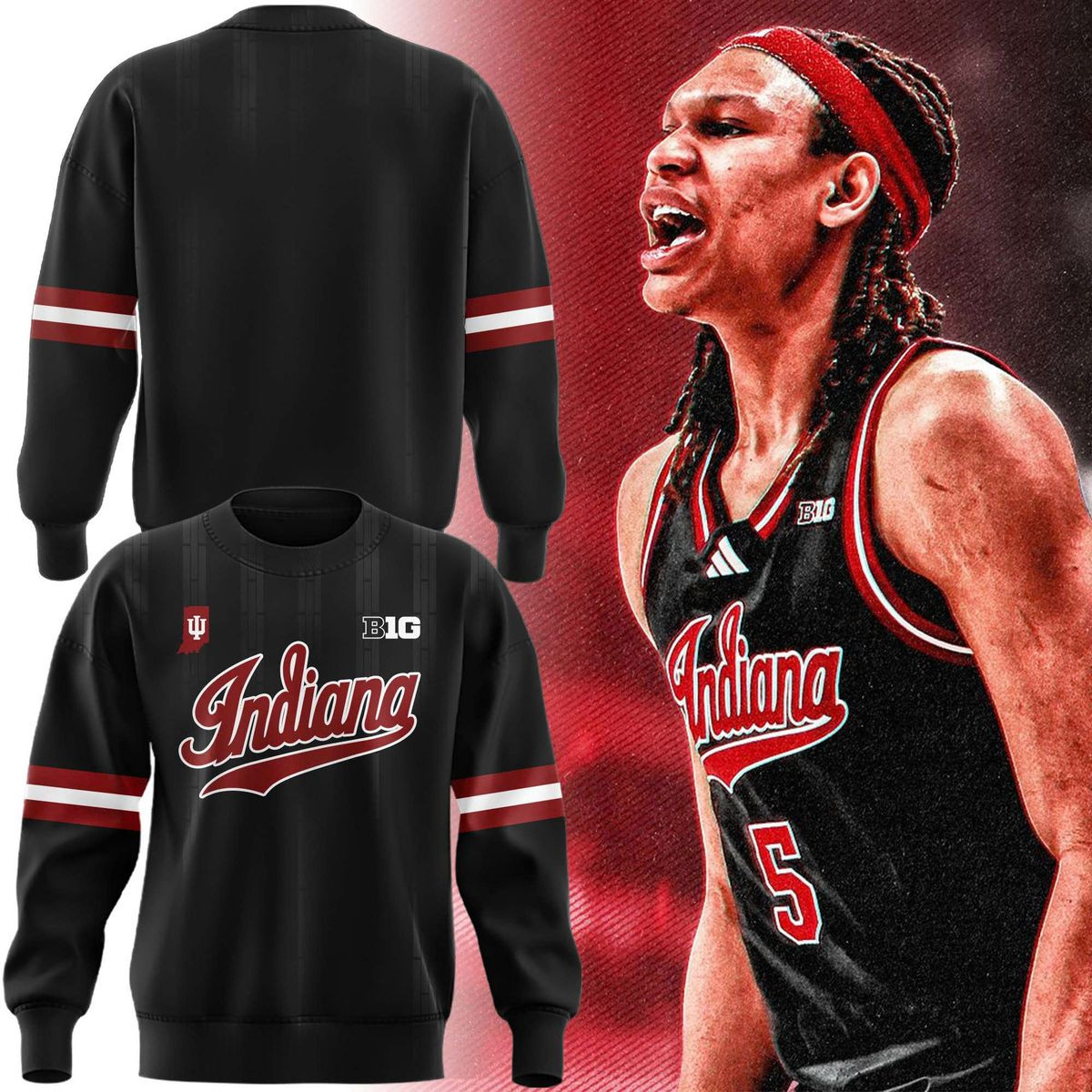 Special Black Uniform Indiana Basketball Sweatshirt Gifts For Basketball Fans