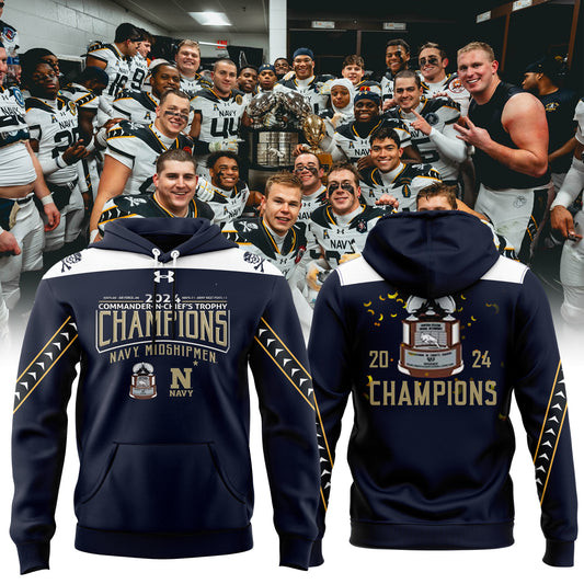 Special Commander-In-ChiefÃ¢â‚¬â„¢s Trophy Champions Navy Football Hoodie Husband Gifts