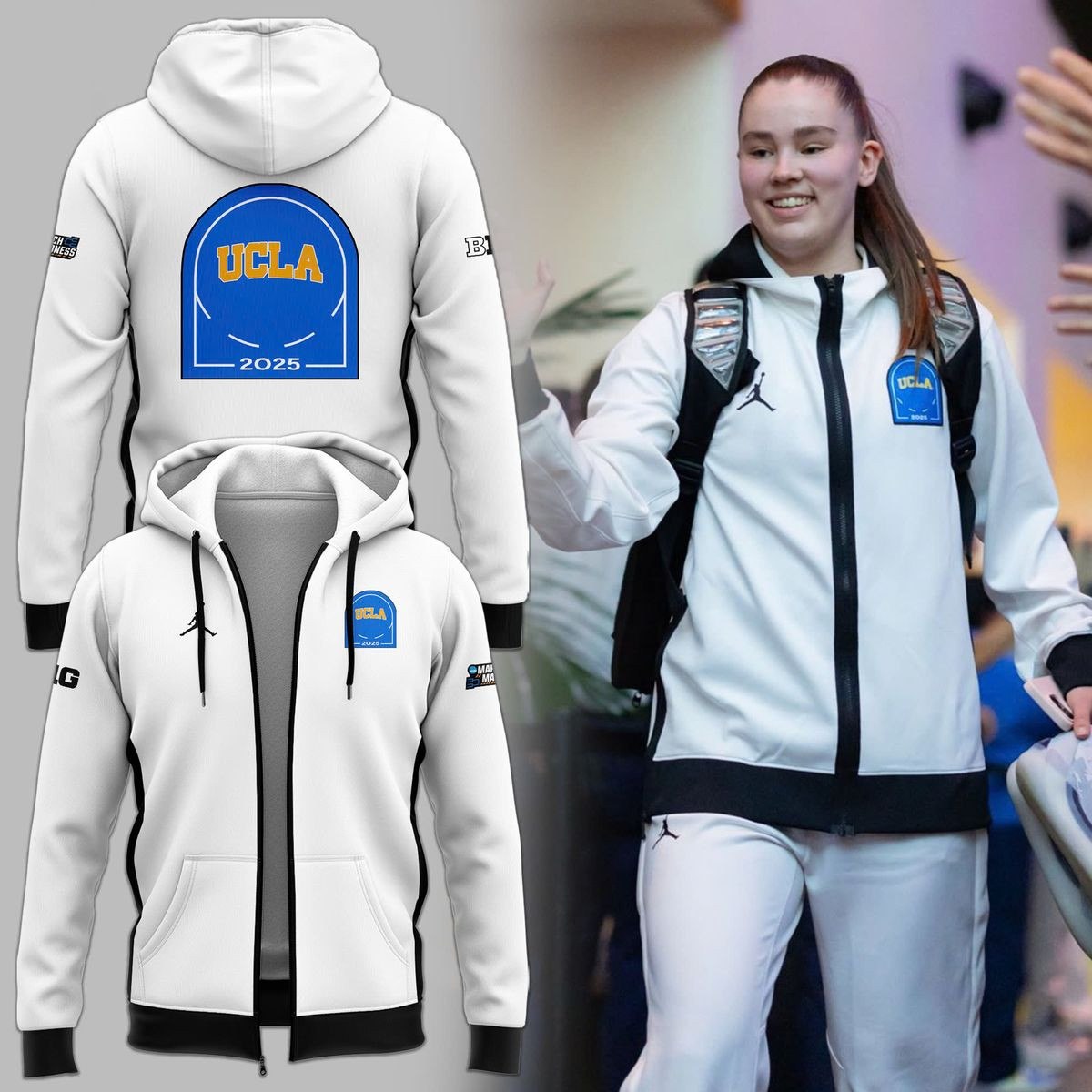 Special New Black And White Ucla Zip Hoodie 2025 Gifts For Girlfriend