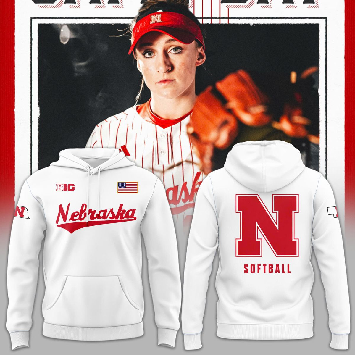 Special New Nebraska Cornhuskers Softball 2025 White Hoodie Best Gifts For Softball Fans