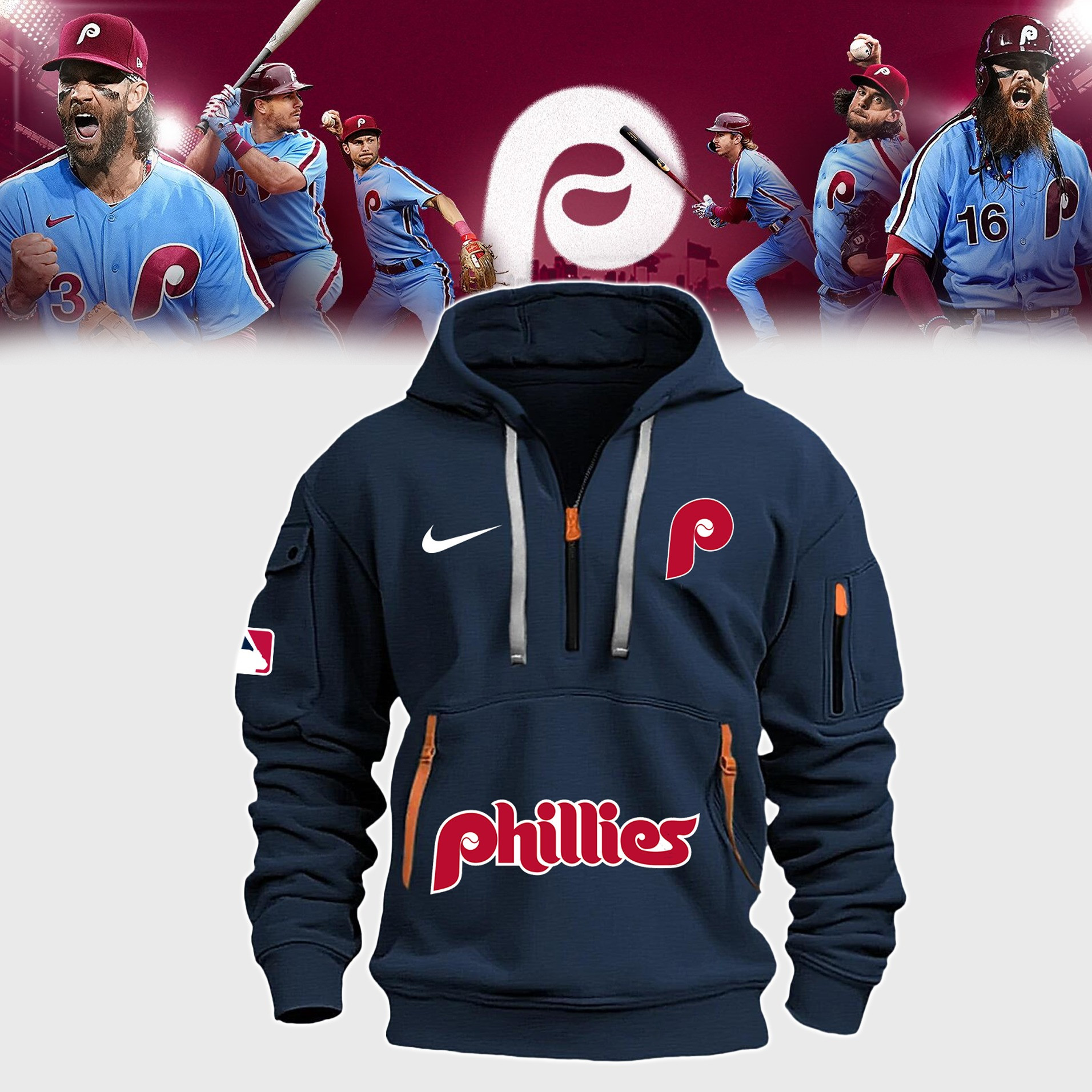 Special Philadelphia Phillies Navy Heavy Hoodie 2025 Unique Gifts For Football Fans