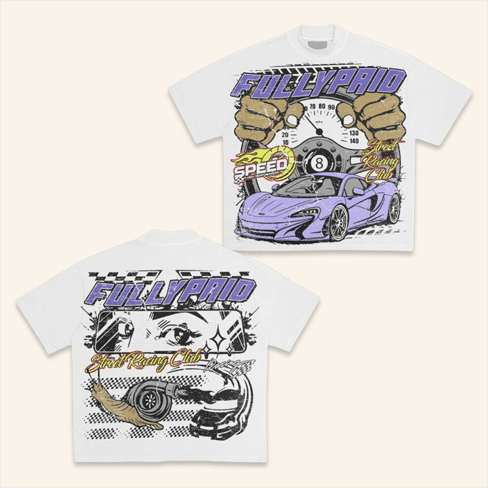 Speed White T-Shirt Fullypaid Ldn Merch Present For Husband BFF Birthday Gifts Ideas