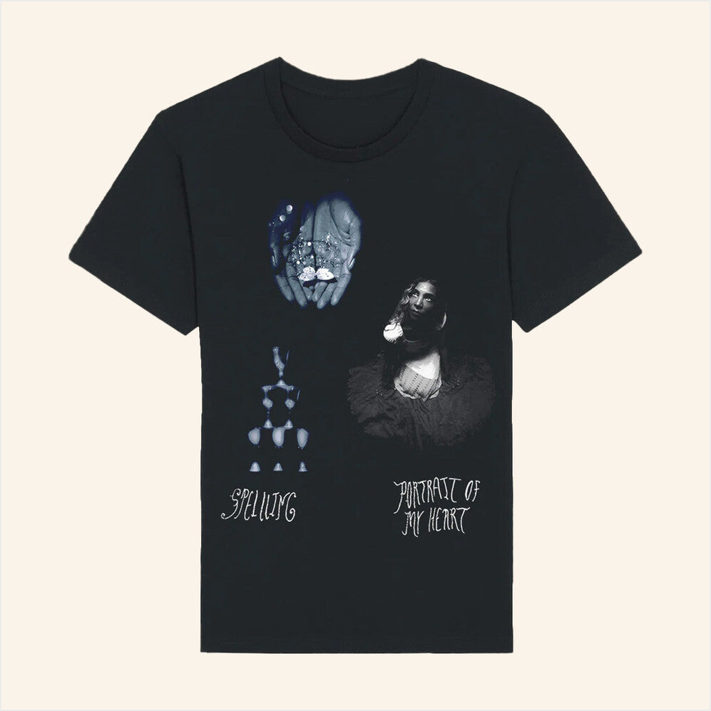 Spellling Portrait Of My Heart Black T-Shirt Lo-Fi Merch Birthday Gifts For Besties