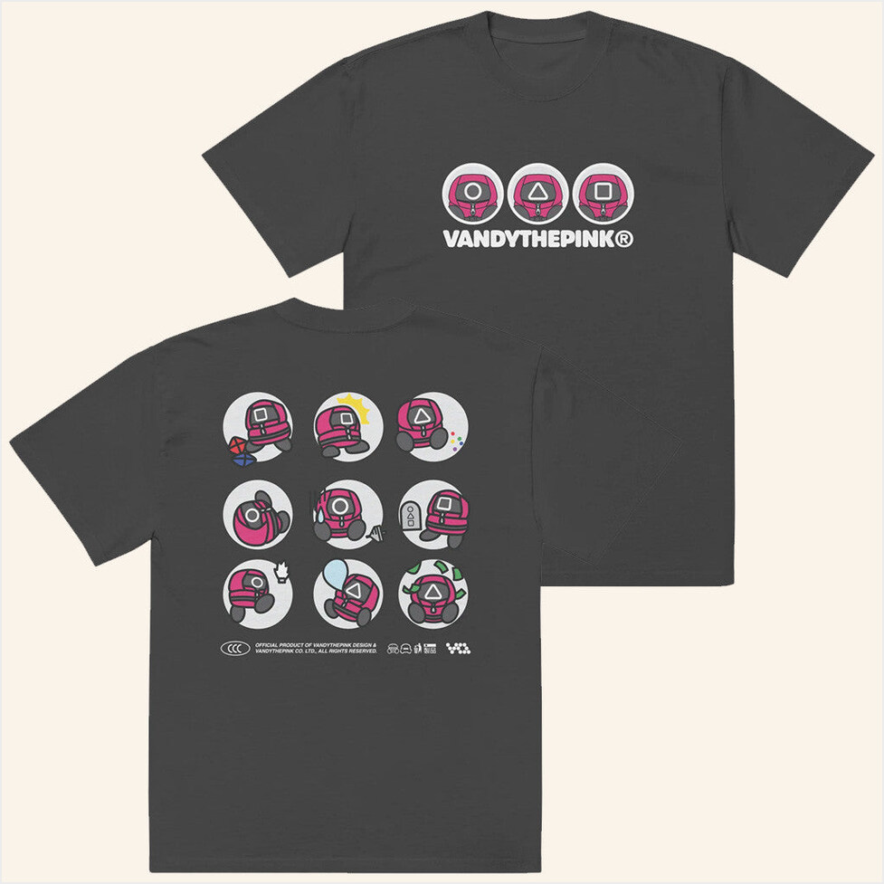 Squid Game X Vandythepink Guards T-Shirt Netflix Merch Best Friend Birthday Gifts
