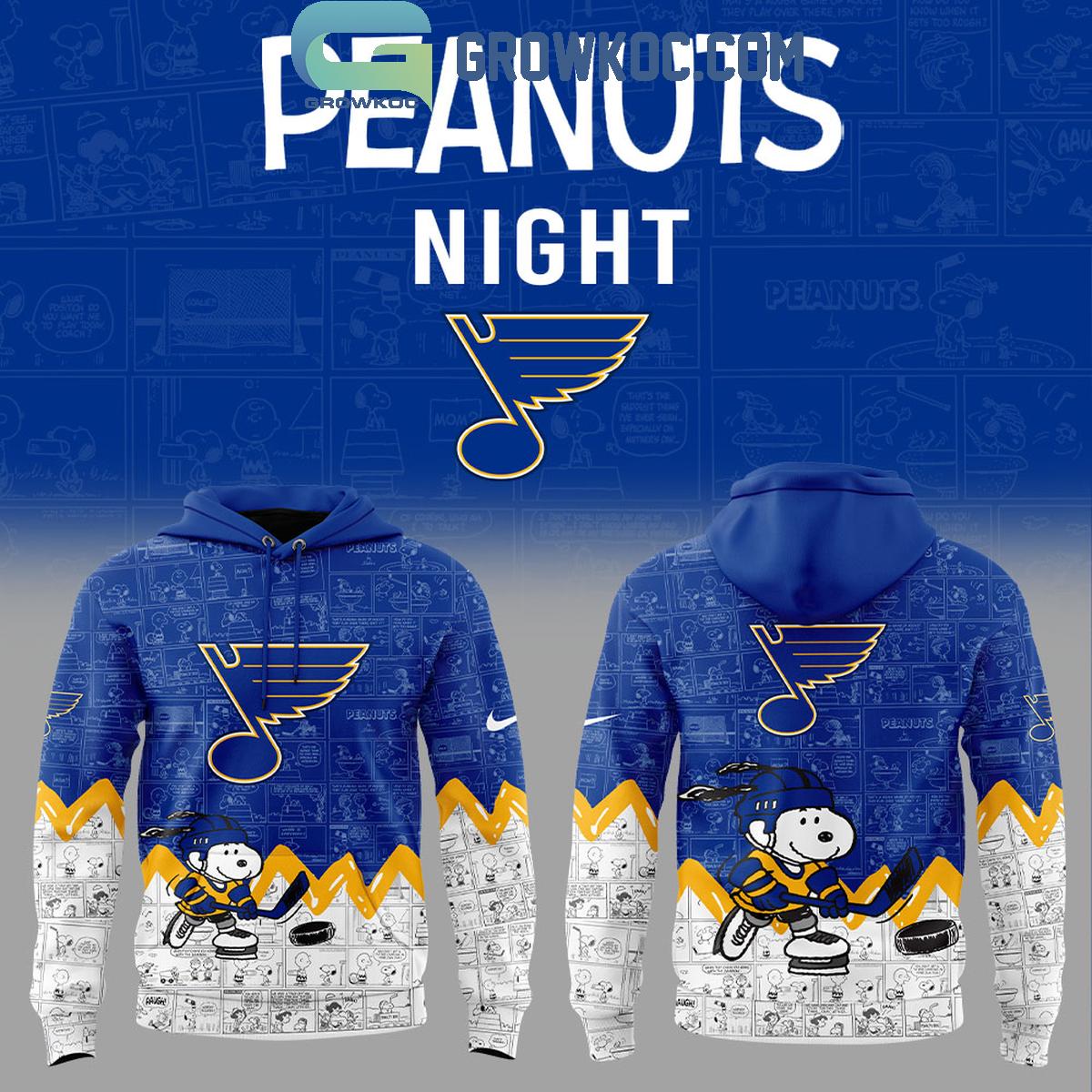 St Louis Blues 75th Anniversary Of Peanuts Snoopy Hoodie T Shirt