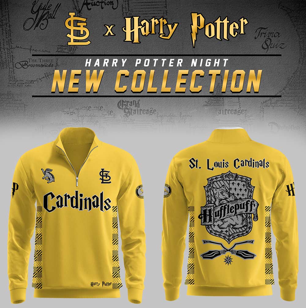 St. Louis Cardinals x Harry Potter Night Hufflepuff House Half Zip Sweatshirt Gifts For Baseball Players