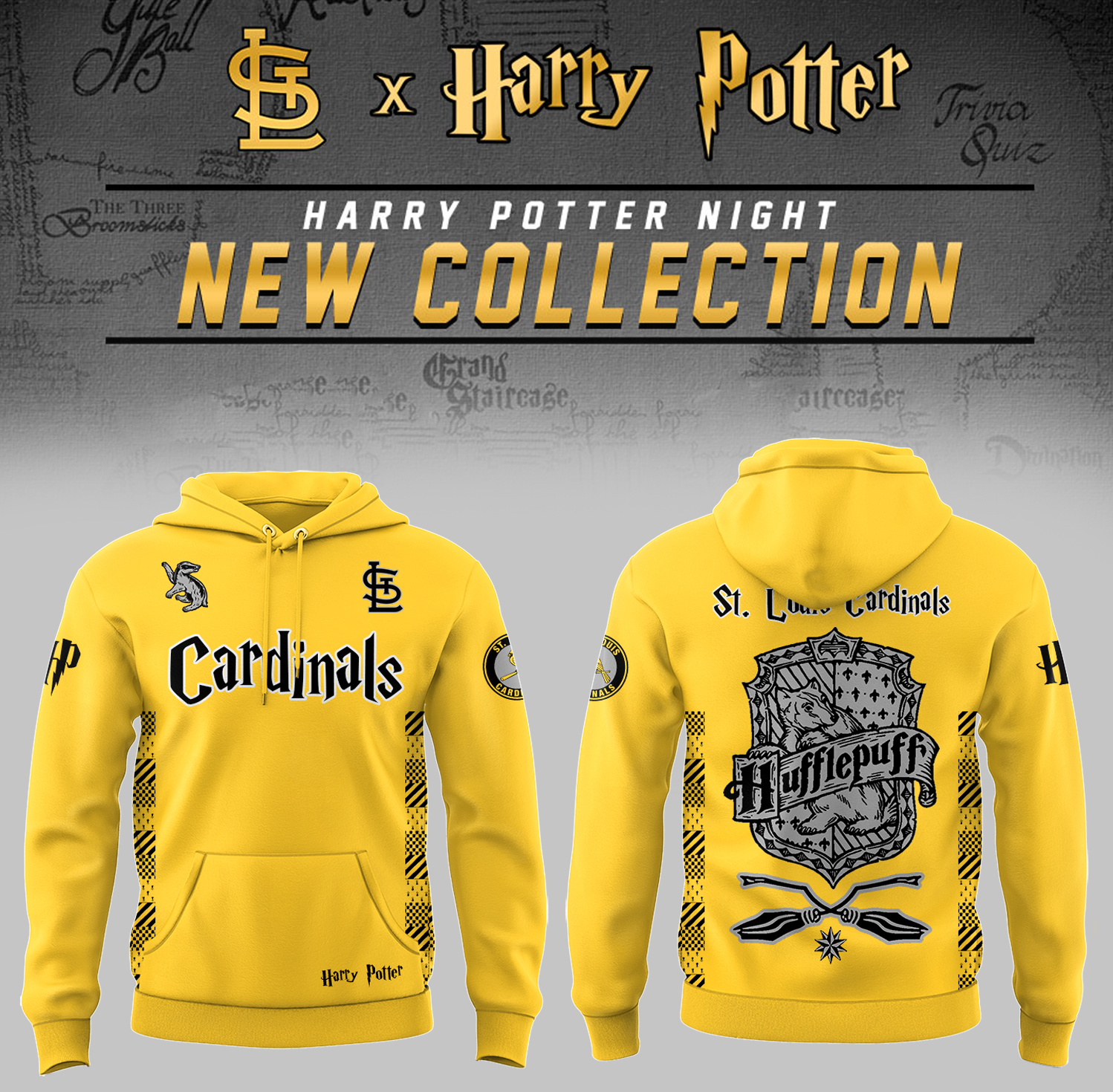 St. Louis Cardinals x Harry Potter Night Hufflepuff House Hoodie Baseball Gifts Idea